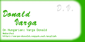 donald varga business card